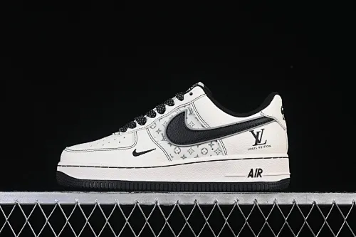 All Categories Nk Air Force 1 Air Force Series Nk Air Force 1 Low Air Force Low Nike Air Force 1'07 Low LV Co-branded Printed Beige and Black Hook Air Force One Low-top Casual Shoes HH7518-080